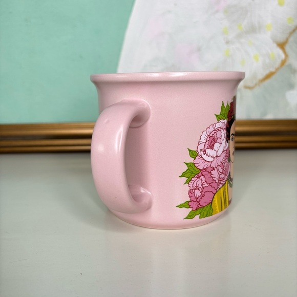 Frida Kahlo Pink Coffee Mug with Floral Design New - Picture 4 of 7